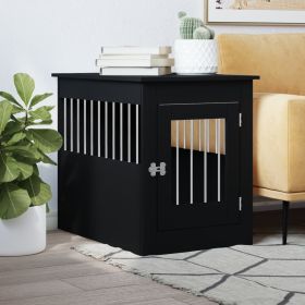 Dog Crate Furniture Black 21.7"x31.5"x26.8" Engineered Wood