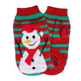 Pet Christmas Turtleneck Sweater Dog Cat Christmas Clothes Snowman Stripes Costume Winter Holiday Sweater for Small Medium Kitten Puppy Cats Dogs (Option: snowman_m)