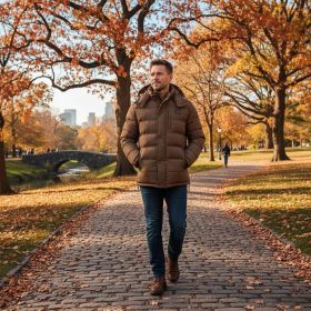 Helios The Heated Coat (Color: Mocha, size: small)