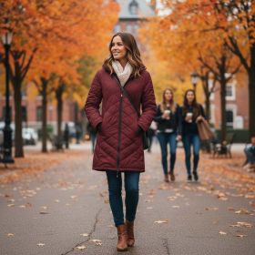 Helios The Heated Coat (Color: Burgandy- 3XL, size: Extra Extra Extra Large)