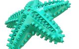Dog Chew Toys, Natural Rubber Starfish-Shaped Dog Toys, Interactive Treats, Squeaky Dog Toothbrush Cleaner Teething Toys, Outdoor Puzzle Training Toy