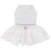 White Lace Dog Wedding Dress with Matching Leash